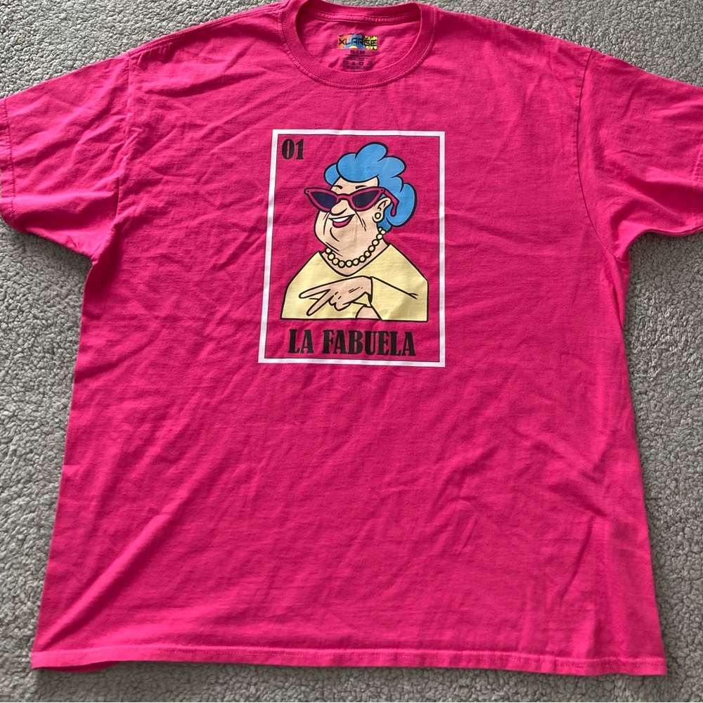 La Fabuela The Fabulous Grandma Pink Women’s Tee Size XL
